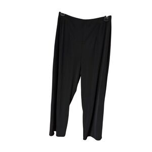 Chico's Easywear Black Straight Leg Pull On Pants Size 1 Short Stretch